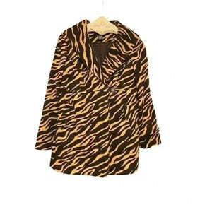 Grace Women's Animal Print Jacket Black Size 10